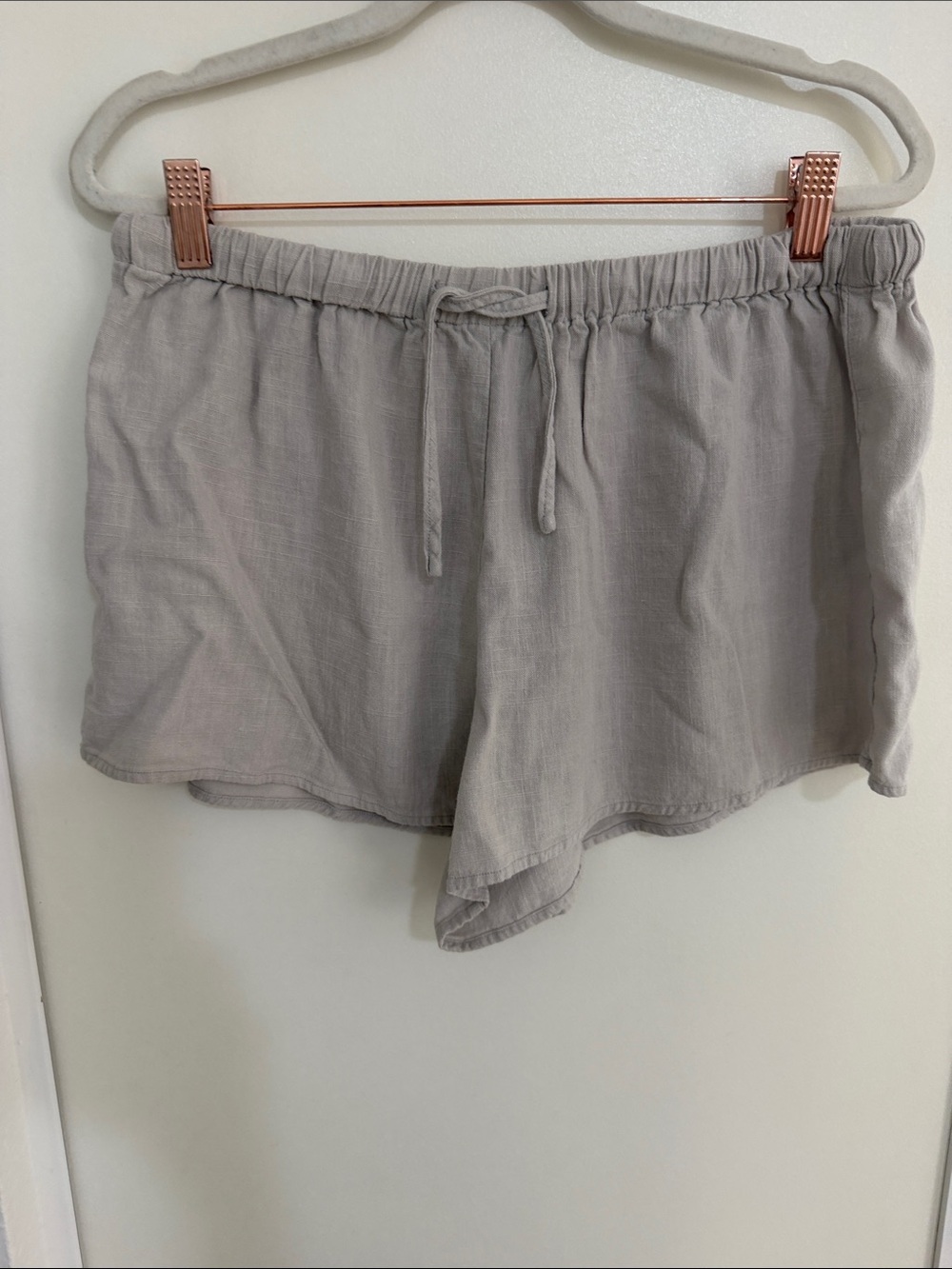 Charlie Holiday Tan Elastic Drawstring Linen Blend Shorts | 8
